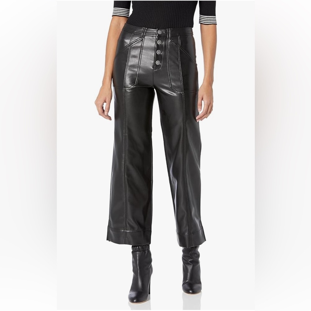 Cinq à Sept Women's Faux Leather Benji Pant Black‎ Size 10